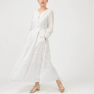 LAST CHANCE * J. Crew Belted button-up maxi dress, White
